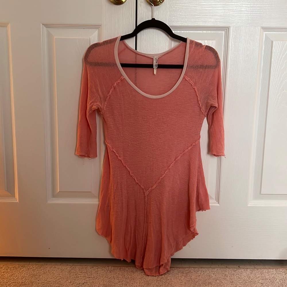 Free People Pink Knit Tunic Top